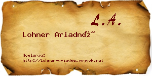 Lohner Ariadné névjegykártya